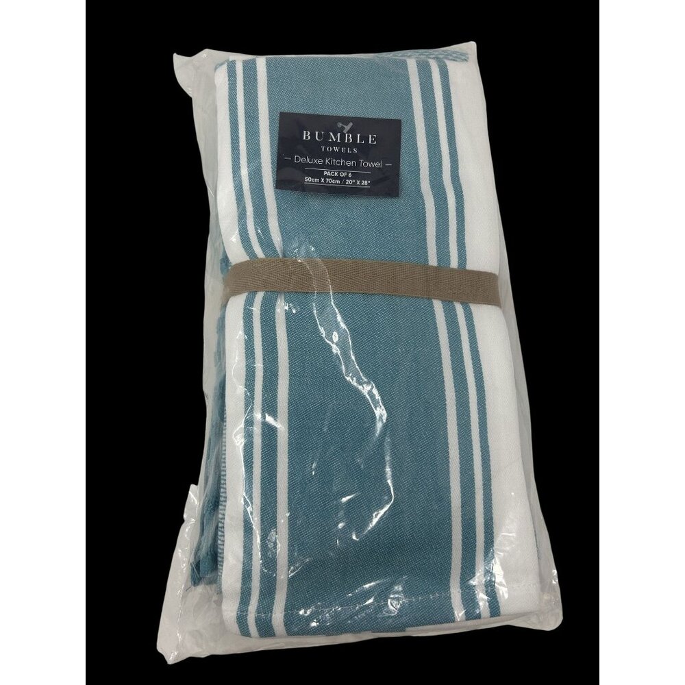 NEW Bumble Kitchen Towels ~ Turquoise 16" x 28" ~ Pack of 6